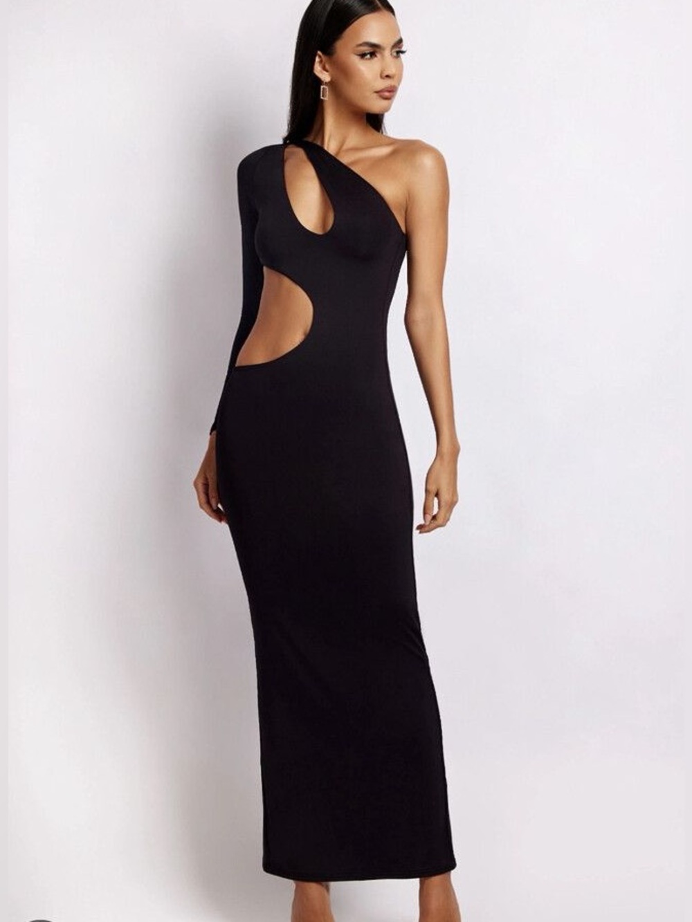New $189 MESHKI Black Joyce Cutout Bodycon Dress Small